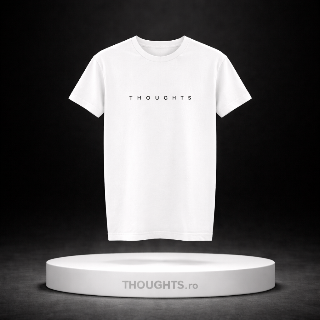 Tricou Thoughts Alb