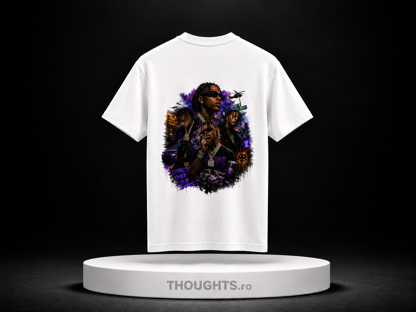 Tricou - FOCUS. GRIND. ELEVATE. (alb) - imagine 2