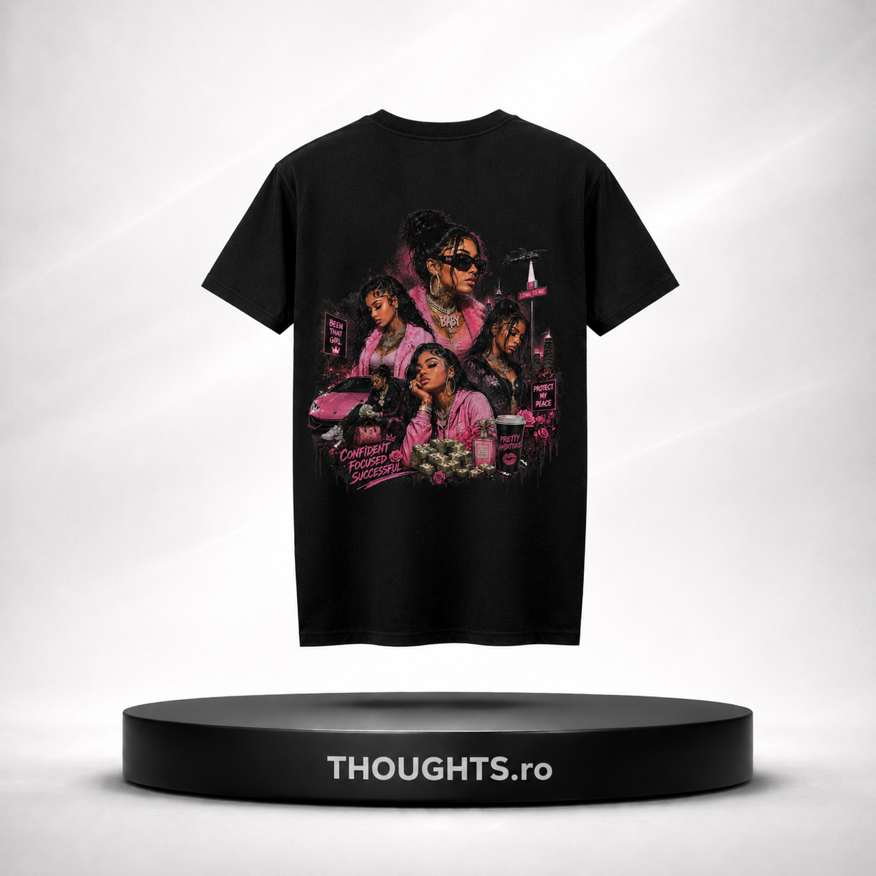 Tricou - SUCCESS LOOKS (negru) - imagine 2
